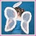 Fun Express White Marabou Angel Wings & Halo Headband Nativity Christmas Play