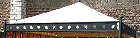 AHS-Korfu Ersatzdach aus LKW-PVC Plane, 680 g/m², Farbe beige, für Pavillon Siena Garden Korfu 3,5m x 3,5m TOP Sattler Anfert
