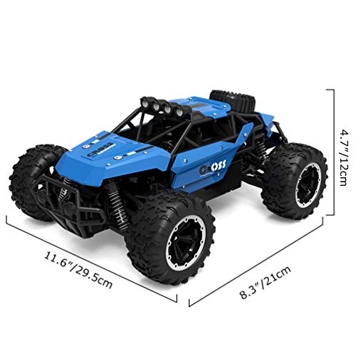allcaca Remote Control Car Terrain RC Cars 2.4GHz High-Speed Electric Remote Control Off Road Monster Truck, 1/16 Scale RC Off-Road Vehicle 4WD RC Stunt Car for Kids, Blue