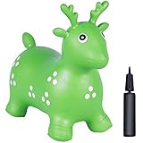 Best Choice Products Kids Green Deer Hopper, Inflatable Jumping Deer Ride-on Bouncy Pump Included