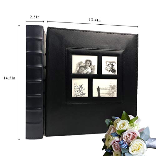 RECUTMS Photo Album 4x6 600 Photos Black Pages Large Capacity Leather