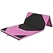 Best Choice Products 10ft 4-Panel Foam Folding Exercise Gym Mat for Gymnastics, Aerobics, Yoga w/ Handles, Pink/Black