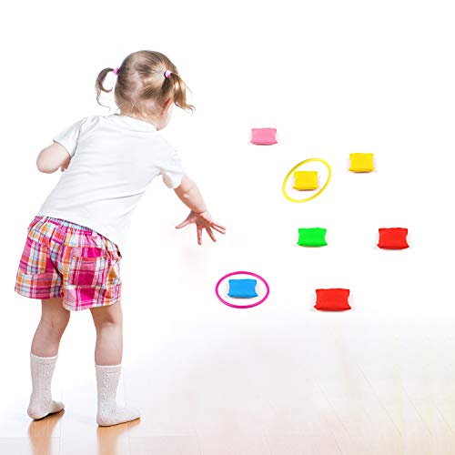 FEPITO Bean Bags Games Supplies for Outdoor Team Games Sports Days Ring Toss Game Favors (2 in 1 (20pcs)) - Thumbnail 5