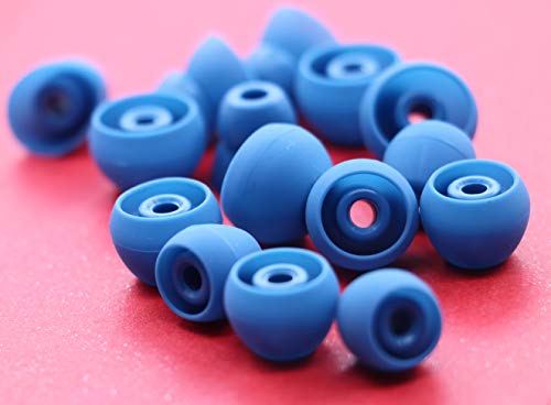 IiEXCEL Eartips Earbuds Replacement for BeatsX in-Ear Headphone, Small Medium Large Double Flange Soft Antislip Flexible Silicone Rubber Cover Ear Tips Buds for Beats X 8 Pairs (Blue)