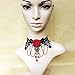 LEFINIS Red Flower Rose Beads Popular Girl Gothic Black Lace Collar Choker Necklace Bracelet