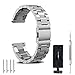 22mm Watch Band, amBand Quick Release Solid Stainless Steel Metal Business Replacement Bracelet Strap for men's Watch, Silver