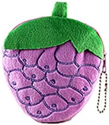 Ellabag Fruits Plush Coin Purse Children Zip Small Change Purse Wallet Women Pouch Money