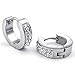 KONOV Mens Womens Cubic Zirconia Stainless Steel Stud Huggie Hoop Earrings Set, Silver