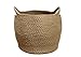OrganizerPro Jute Storage Baskets Dual Handles Woven Storage Basket Floor Bin Pot Plant Cover Basket Belly Baskets Rope Basket, Nursery Baskets & Baby Room Baskets, Planter Basket