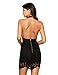 MakeMeChic Women's Sexy Halter Backless Lace Dress Cocktail Party Bodycon Dress