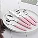 Hoften Pink Silverware Set, 20 Piece Stainless Steel Flatware Set Include Fork Spoon Knife Utensils for Daily Use Parties and Family Dinners, Service for 4, Safe in Dishwasher(HF017-PI)