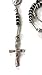 Shiny Jewelers USA Men's Hip Hop Jesus Cross Rosary Acrylic Beaded Long Fashion Necklace (Silver/Black)