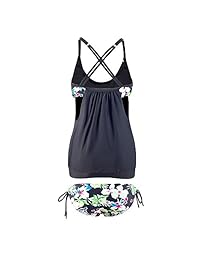 Bañador de dos piezas para dama con forro de rayas