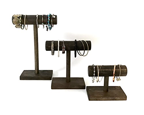 Jewelry Display Set / Three Piece / Bracelet Watch Stands / Solid Wood T-Bar Displays / Craft Show / Boutique Retail Rack / FREE US SHIPPING