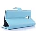 Ultra Slim Flip Bracket Cover Case for Huawei Mate 2 - Premium Soft PU Leather [ Wallet ] Case Cover for Huawei Ascend Mate 2 4G (Filio - SkyBlue)