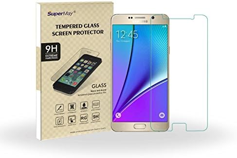 SuperMay™Samsung Galaxy Note 5 Tempered Glass Screen Protectors 9H Hardness, 2.5d Rounded Edges, 0.3mm Thickness (Samsung galaxy Note5)