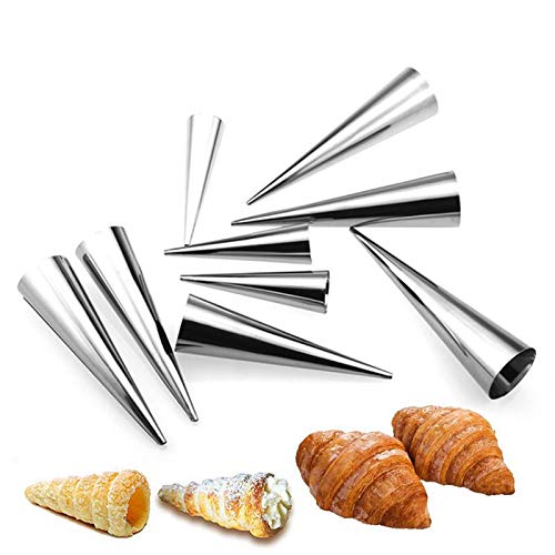 Crème Hoorn Mould, roestvrij staal Non-stick kegelvormige gebak Croissant kegel schimmel, Oven-gebakken Roll Hoorn… - Image 6