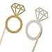 Mtlee Cupcake Topper Gold Glitter Mini Diamond Ring Cakes Toppers (35 Pack)