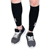 Calf Compression Sleeves, Aegend Anti-Slip Leg Compression Socks for Shin Splints & Calf Pain Relief, Circulation & Recovery, Running, Hiking, Cycling, Basketball, Football, Crossfit, 3 Sizes, 1 Pair