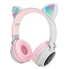 Yurlgst-Kids-HeadphonesCat-Ear-Bluetooth-Headphones-with-Led-Light-SD-Card-Slot-FM-Radio35mm-Audio-JackWirelessWired-Foldable-Kids-On-Ear-Headphones-for-Boys-Girls-AdultsGrey Yurlgst Kids Headphones,Cat Ear Bluetooth Headphones with Led Light, SD Card Slot, FM Radio,3.5mm Audio Jack,Wireless…
