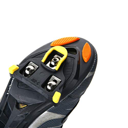 Road Bike Cleats 6 Degree Float Bicycle Cleats, for Indoor Cycling or Road Bike Bicycle Pedals 2019 (Black with Yellow) - Thumbnail 2