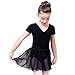Arshiner Girls' Dance Basic Classics Chiffon Wrap Skirt,Black,Size L
