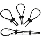 Stimulate E Stim Electro Stim Accessories Conductive Silicone Black Rubber Loops Rings with Beads