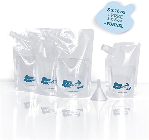 CAMOFLASK Premium Sneak Alcohol Travel Flask Cruise Kit Concealable Plastic Flasks to Smuggle Drinks Rum Cocktails Spirits. 3 x 16oz Runners Kit + FREE Pocket 8oz (3x 16oz + 1x 8oz)