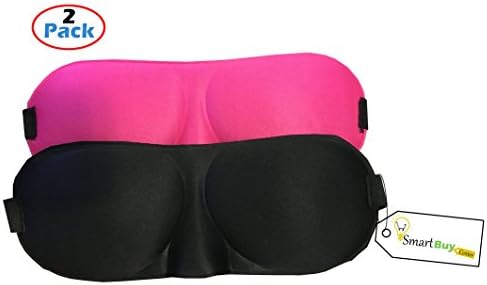 Lightweight &amp; Soft Sleep Mask - 3D Eye Mask with Premium Light Blocking Design - UNISEX for Men and Women - Good for Blackout Sleeping Mediation - Relax More and Be More Restful. 2 Pack (Black &amp; Pink)