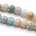 iSTONE Amazonite Gemstone Loose Beads Natural Round 8mm Crystal Energy Stone Healing Power for Jewelry Making