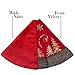 Valery Madelyn 48 inch Luxury Red Gold Velvet Christmas Tree Skirt with Sequin Reindeer and Faux Fur Trim, Themed with Christmas Ornaments (Not Included)