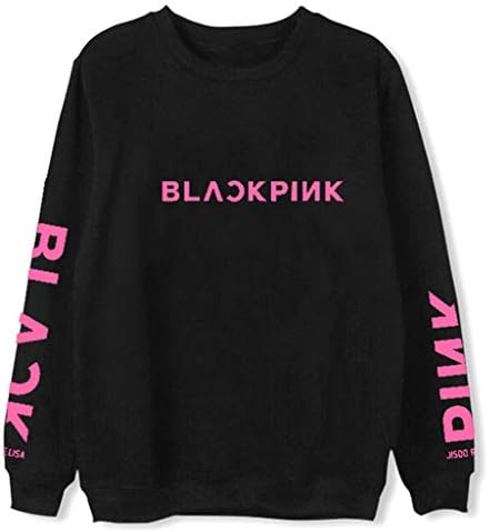 ICCQ Hip Hop Style Women Round Neck Cotton Blend Sweatshirt— Blackpink Kpop Printed