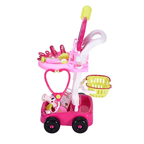 Kids Medical Playset | 22 Piece Toddlers Doctor Pretend Play Kit with Electric Analog X-ray Screen and Stethoscope Set | Organizer Role Playing Game Educational Medical Toys Gifts for Kids (Pink) - Thumbnail 2