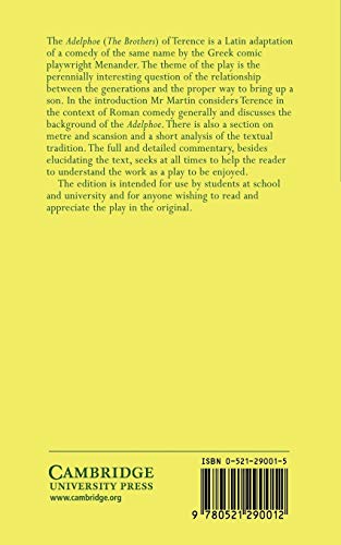 Terence: Adelphoe (Cambridge Greek and Latin Classics) (English and Latin Edition) - //coolthings.us