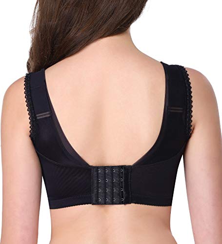 HANSCA Women's Push Up Wirefree Bra Lightly Padded Full Cup Cleavage Bra Plus Size Comfort (Midnight Blue, 40DD) - Thumbnail 3