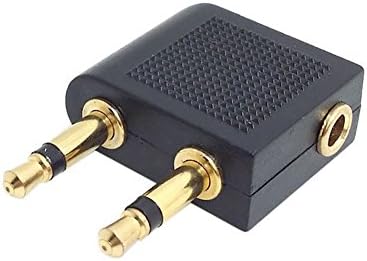 BuycheapDG 1 PCS Airplane Aeroplane Airline Headphone Audio Socket Adapter 3.5mm Jack Earphone 3.5 Jack Socket Convertor for use on a plane - Gold