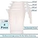 ISOLAB USA - 4 Pieces Premium Set of Laboratory Plastic Beaker With Handle, High Clarity, Polypropylene, Raised Graduations, Autoclavable, Lab Pitchers, (Beakers w/Handle, 4)