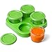 Glass Baby Food Storage Containers (4 Pk) - 2oz Jars in Stackable Storage Tray w Tight Interlocking Base- Dry-Erase Marker Labeling- Microwave Freezer Dishwasher Safe- Babyfood Breast Milk, Gift