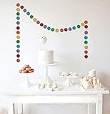SUNBEAUTY 11 Feet Paper Rainbow Circle Strand DIY Garlands
