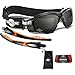 ToolFreak Spoggles - Tinted Lens With Pouch - Safety Glasses & Protective Goggles - Polycarbonate Lens, ANSI Z87 Rated & UV Protection - Foam Padded, Removable Legs, Headstrap & Pouch