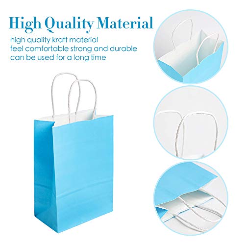 JCREN 30 Picees Candy Bags Kraft Paper Bags Party Favor Bags with Handles for Birthday,Tea Wedding Gift and Party Supplies,Party Celebrations,6 Colors 8 x 6 x 3 inch