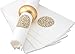 Echo Beach Cloth-Like Guest Towels Napkins, White with Decorative Gold Circle, 1/6 Fold, 17 Inch by 12 Inch, 100 Units Per Pack Plus e-newsletter