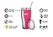 Healthy Human Stainless Steel Tumbler with Straw & Lid | Splash Proof Insulated Travel Cup | Eco-Friendly Coffee Tumblers | Water Cups with Straws Cleaner and Splash Proof Lids (20oz, Hawaiian Pink)