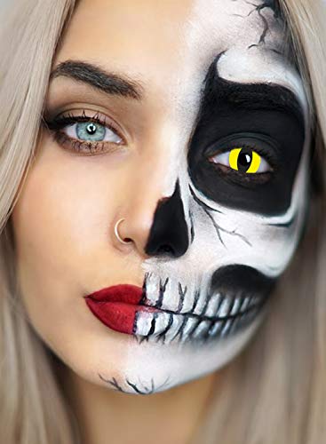 Women Multicolor Cute Charm and Attractive Eye Accessories Cosmetic Makeup Eye Shadow - Yellow Cat with Contact Lens Case By Dress You Up TM - Thumbnail 2