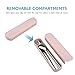 3Pcs Travel Utensils Disumos Stainless Steel Cutlery Fork Spoon Chopsticks Reusable Utensils Set Flatware Serving Sets with Case Portable Silverware Sets for Travel Camping Picnic (Pink)