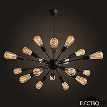 Electro_BP;Vintage Metal Large Chandelier With 18 Lights Painted Finish