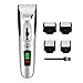 Cordless Hair Clipper for Men, Hair Cutting Machine with Trimmer Cutter 4 Combs Attachments, Professional Low Noise USB Charging-Silver (Hair Clipper)