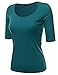Doublju Solid & Striped Round Neck T-Shirt Top for Women with Plus Size