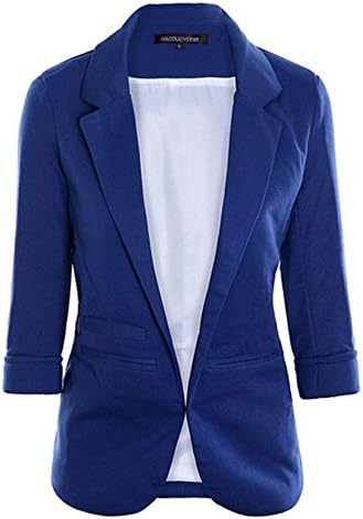 Tailloday Womens OL Roll Sleeve Candy OL Slim Cardigan Suit Blazer M
