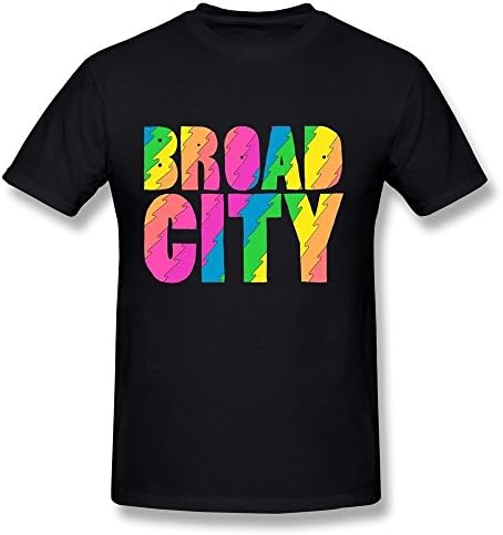 Konoyie Men's Broad City Logo T-Shirt - Cool T Shirts Black US Size XL